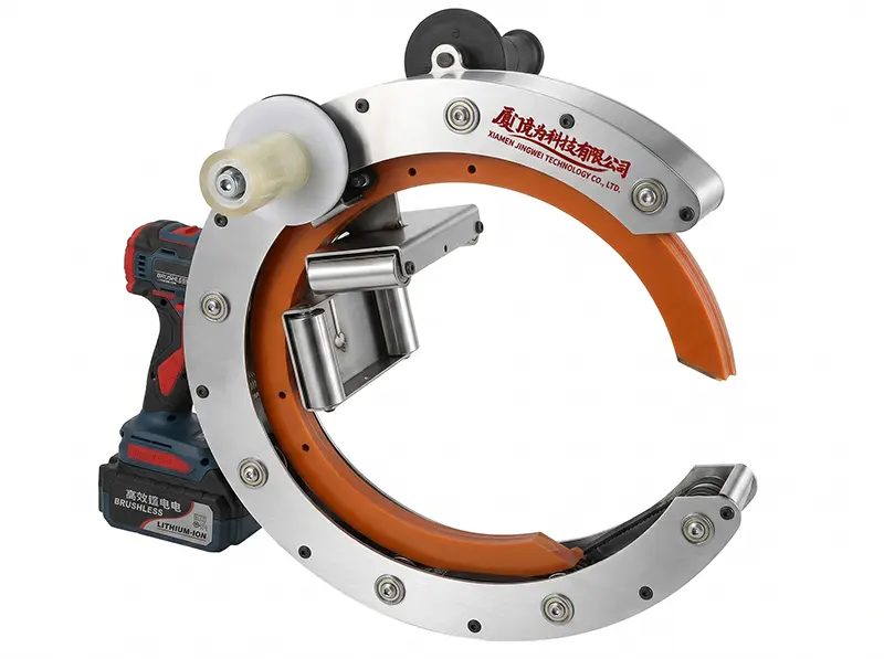 Powered Handheld Orbital Wrapper | Portable Stretch Film Machine for Pipes, Lumber & Long Products HROW-450