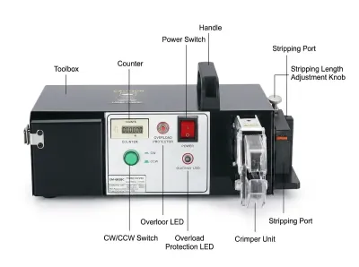 Electric Terminal Crimping Machine with 7 Interchangeable Die Sets Wires EM-6B1 EM-6B2 Thumb
