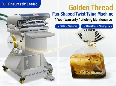 Pneumatic Fan-Shaped Bread Snack Bag Tying Machine JW-300 Thumb