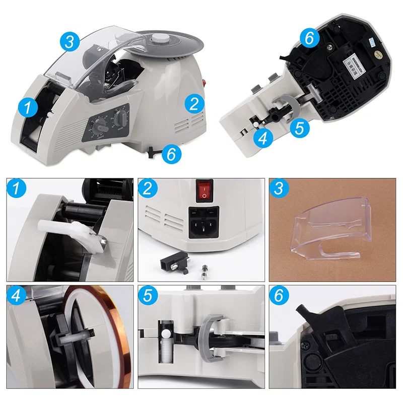 3-25mm Width Desktop Tape Dispenser Electronic Tape Dispenser Cutter Machine Carousel Automatic Tape Dispenser ZCUT-8, Automatic Tape Dispenser, Gum Tape Dispenser, Tape Dispenser 