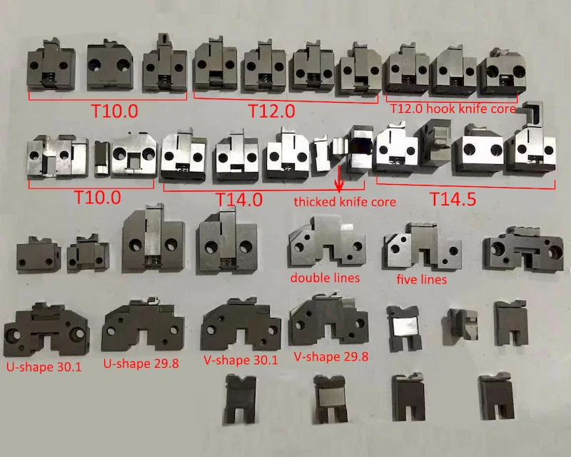 OTP applicator mold spare parts blade die terminal holder base cutter seat spacer die U-shape cutter holder, Wire Terminal Stripping Crimping Otp Applicator Mold Blade, Terminal Crimping Machine Spare Parts Blade Die Cutter Seat, U-shape V Shape Blade Die Mold Cutter Holder 