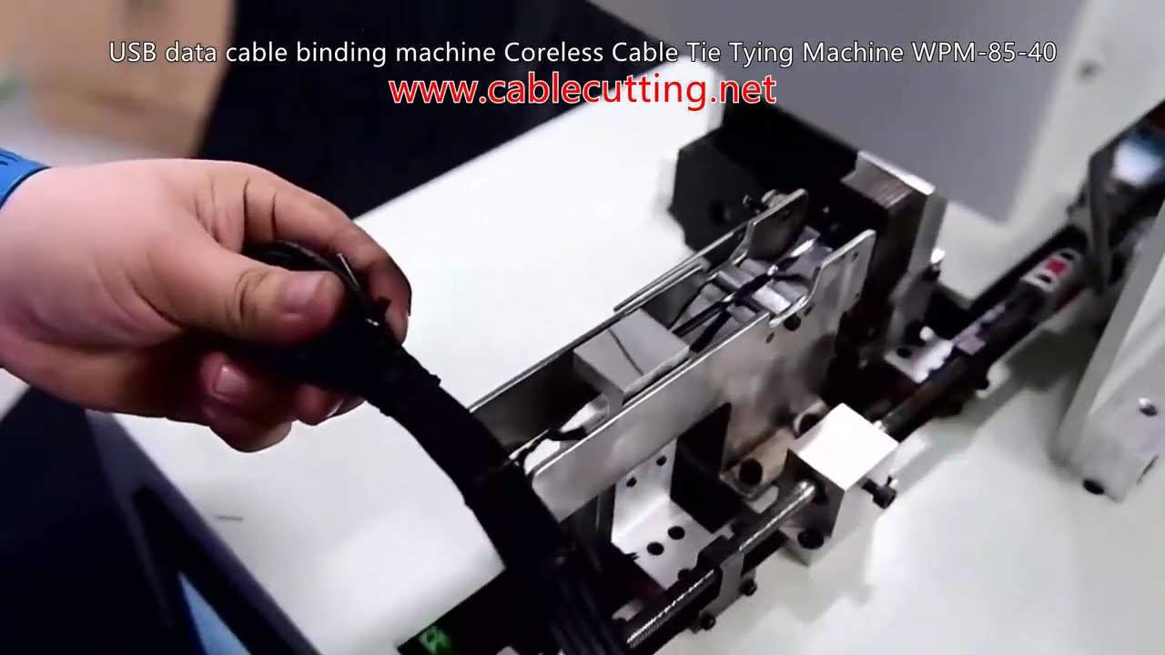 USB Data Cable Binding Machine | Coreless Cable Tie Tying Machine | WPM-85-40