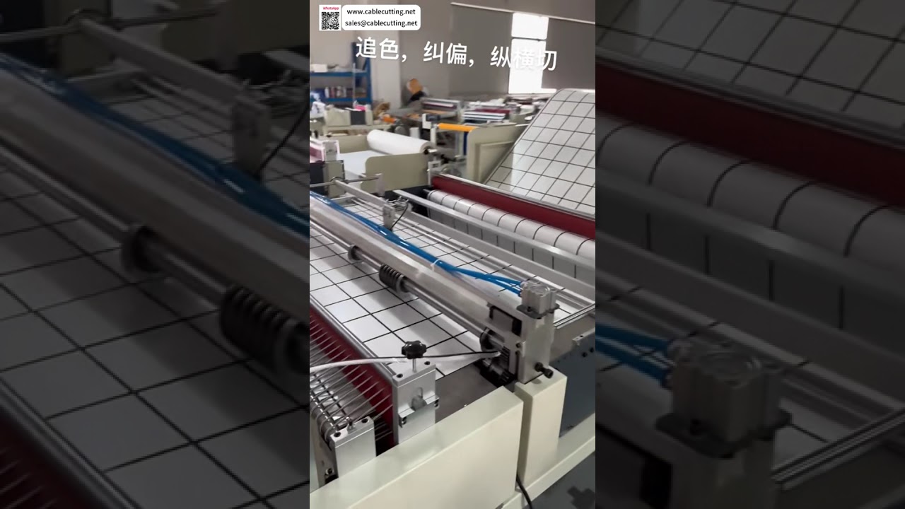 PET Film Color Tracking Slitting Transverse Cutter Auto Web Guiding 1200mm Roll Setup System - Shorts