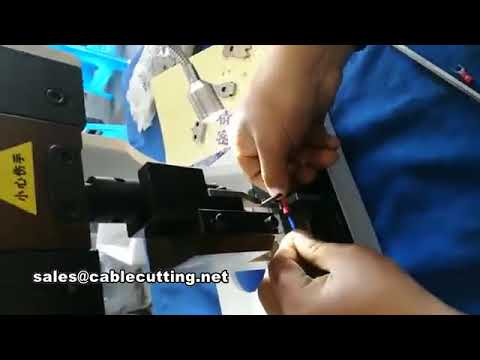 Semi automatic tube pre insulated terminal crimping machine,  with cable stripping function