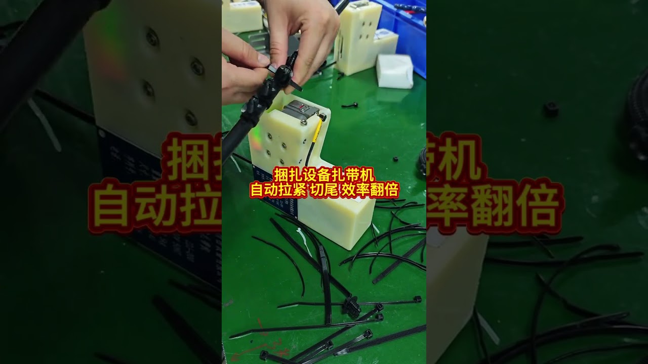 Auto Zip Tie Bundling Machine Tightens and cuts automatically to double your factory output